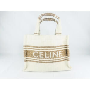 Celine Small Cabas Striped Textile with Celine Jacquard Tote
